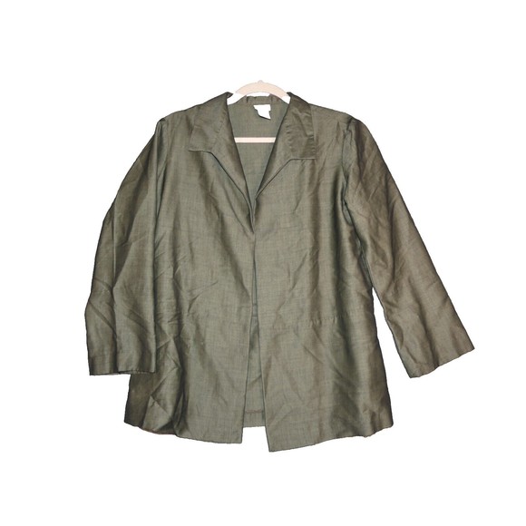 Sigrid Olsen Cardigan Medium Wool Blend Green Jacket - Picture 1 of 9